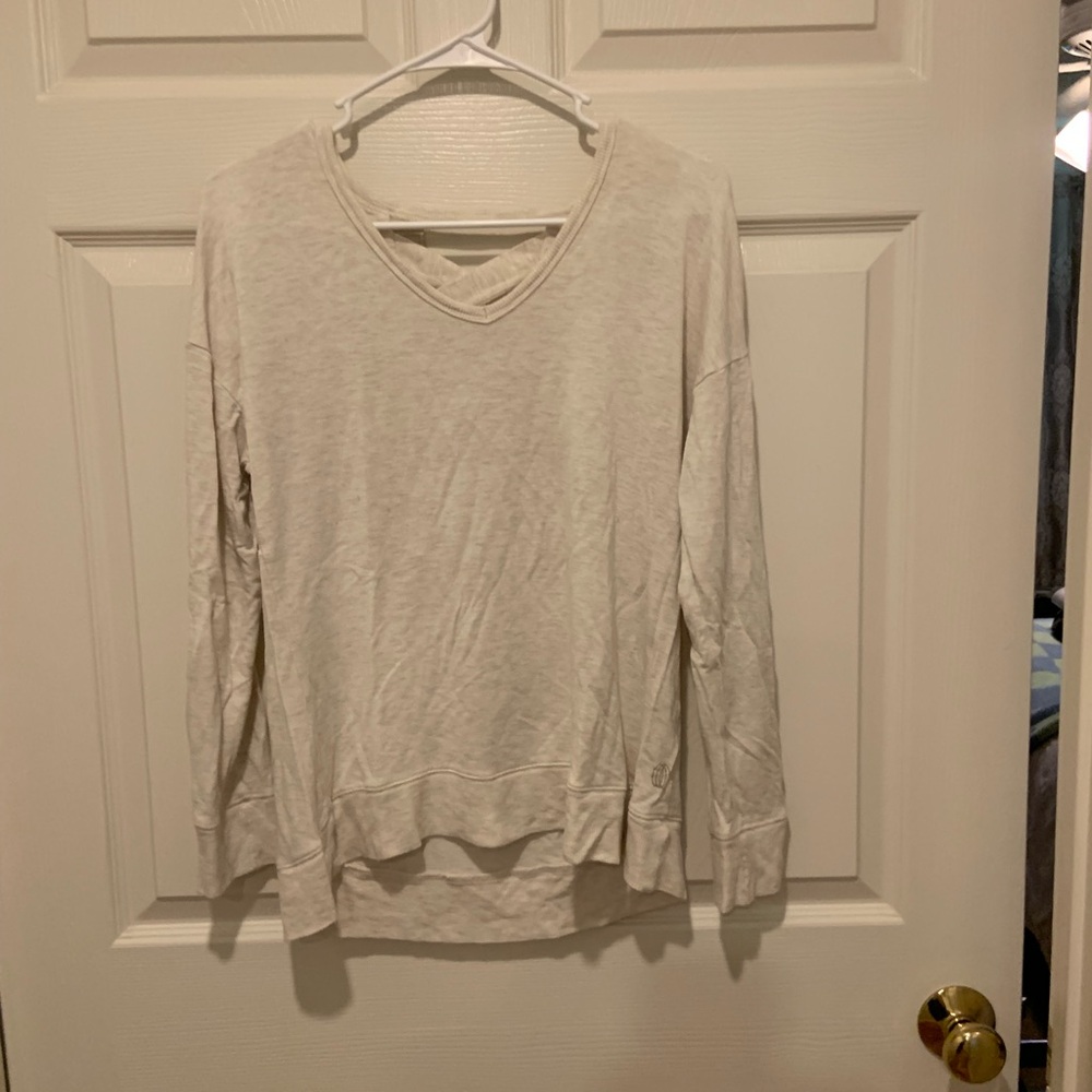 Women's Cream V-Neck Jersey Top